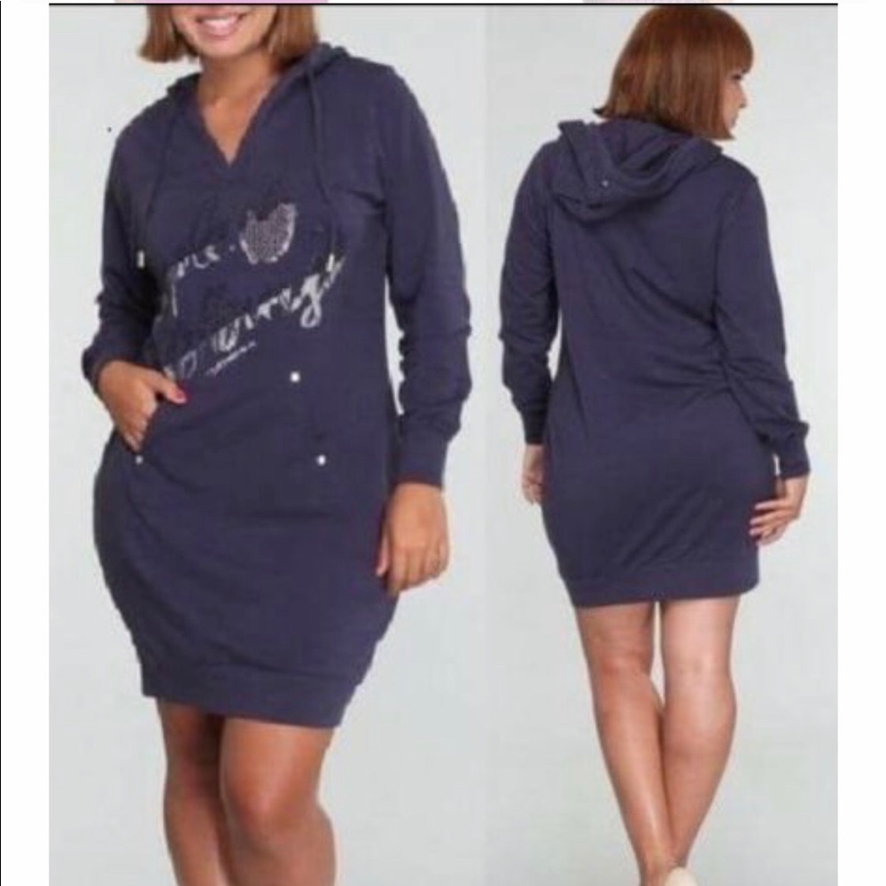 Women Dress Hoody, Size 2x Purple/ Silver